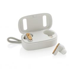 Auriculares TWS de plástico reciclado RCS y bambú 