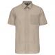 Camisa popelina de polialgodón manga corta de fácil cuidado hombre Ref.TTK551-BEIGE