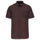 Camisa popelina de polialgodón manga corta de fácil cuidado hombre Ref.TTK551-MARRON