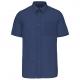 Camisa popelina de polialgodón manga corta de fácil cuidado hombre Ref.TTK551-AZUL PROFUNDO