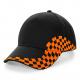 Gorra grand prix 100% algodón drill Ref.TTB159-NEGRO/NARANJA 