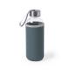 Botella de agua personalizada de cristal 420ml con funda Dokath Ref.5513-GRIS 