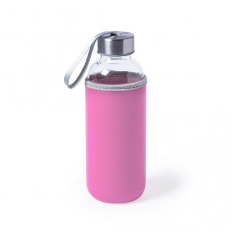 Botella de agua personalizada de cristal 420ml con funda Dokath