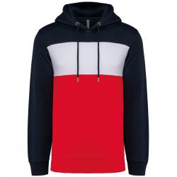 Sudadera tricolor con capucha unisex