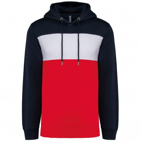 Sudadera tricolor con capucha unisex