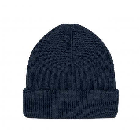 Gorro de punto canalé con doble dobladillo