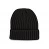 Gorro de punto canalé 2 x 1 con dobladillo