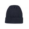 Gorro de punto canalé 2 x 1 con dobladillo