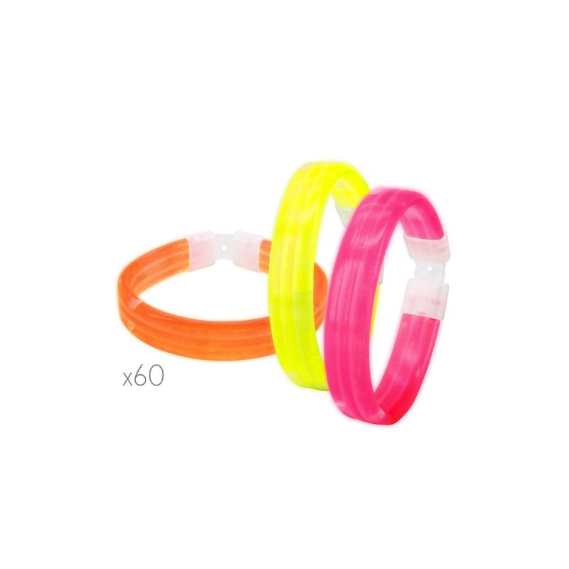 Pulseras luminosas 'neón party' (pack de 60)