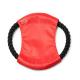 Frisbee para mascotas con tejido central de RPET y cuerda de algodón DEMAK Ref.RAN1025-ROJO 