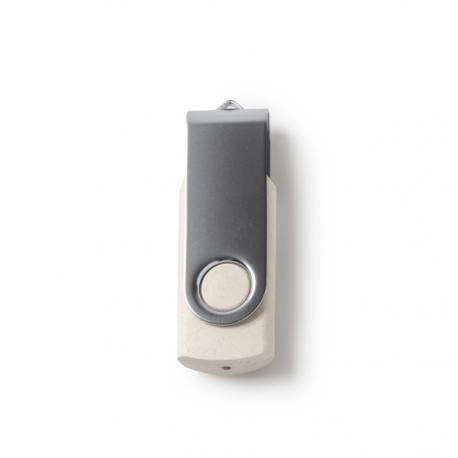 Memoria USB de fibra de trigo y clip giratorio metálico VENAK
