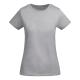Camiseta de mujer entallada de manga corta en algodón orgánico certificado OCS BREDA WOMAN Ref.RCA6699-GRIS VIGORÉ
