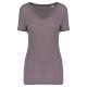 Camiseta lyocell tencel™ cuello de pico manga corta Ref.TTKNS323-GRIS DE METAL