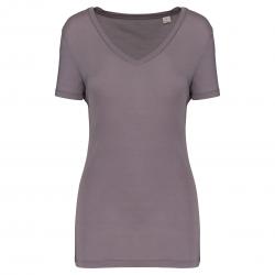 Camiseta lyocell tencel™ cuello de pico manga corta