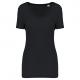 Camiseta lyocell tencel™ cuello de pico manga corta Ref.TTKNS323-NEGRO