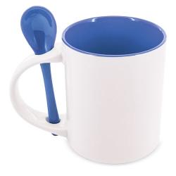 Mug de cerámica para sublimación con cuchara 350ml