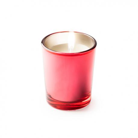 Vela aromática en vaso de cristal de colores y fragancias variadas (café KIMI