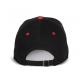 Gorra con hebilla metálica de 6 paneles Ref.TTKP188-NEGRO/ROJO 