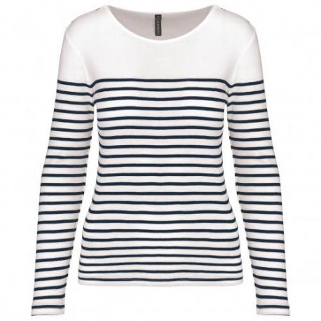 Camiseta marinera de manga larga de mujer