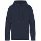 Sudadera ecorresponsable con capucha french terry unisex Ref.TTNS416-AZUL MARINO LAVADO