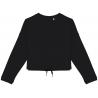 Sudadera ecorresponsable de cuello redondo oversize crop mujer