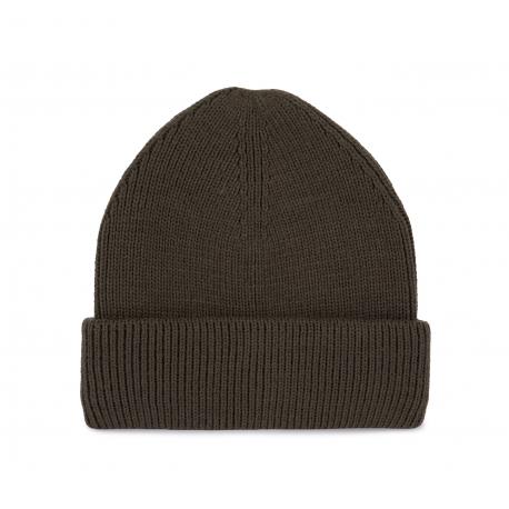 Gorro de punto canalé con doble dobladillo