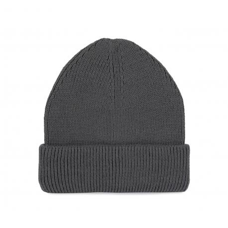 Gorro de punto canalé con doble dobladillo