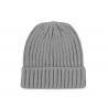 Gorro de punto canalé 2 x 1 con dobladillo