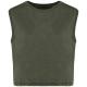 Camiseta crop ecorresponsable sin mangas mujer Ref.TTNS342-WASHED ORGANIC KHAKI