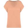 Camiseta ecorresponsable holgada con cuello de pico mujer