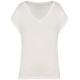 Camiseta ecorresponsable holgada con cuello de pico mujer Ref.TTNS312-IVORY