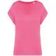 Camiseta ecorresponsable holgada con cuello de pico mujer Ref.TTNS312-CANDY ROSE