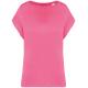 Camiseta ecorresponsable holgada con cuello de pico mujer Ref.TTNS312-CANDY ROSE