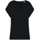 Camiseta ecorresponsable holgada con cuello de pico mujer Ref.TTNS312-NEGRO