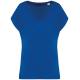 Camiseta ecorresponsable holgada con cuello de pico mujer Ref.TTNS312-AZUL MARINO