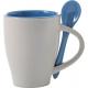 Taza y cuchara de cerámica Eduardo Ref.GI2855-AZUL CLARO 