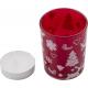 Vaso de cristal con vela y decorado navideño. Kirsten Ref.GI5039-ROJO 