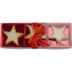 Conjunto de 3 velas en forma de estrella. Lorna