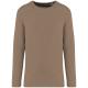 Sudadera ecorresponsable de cuello redondo efecto lavado french terry unisex Ref.TTNS418-WASHED CREAM COFFEE