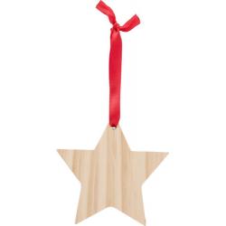 Adorno navideño de estrella de madera Caspian