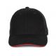 Gorra béisbol con sándwich - 6 paneles Ref.TTKP196-NEGRO/ROJO 