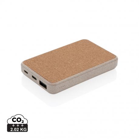 Powerbank de bolsillo de corcho y trigo de 5.000 mAh