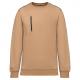 Sudadera day to day con bolsillo de cremallera contrastada Ref.TTWK403-CAMELLO/NEGRO