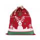 Bolsa con cordón y motivos navideños Ref.TTKI0735-ROJO CEREZA 
