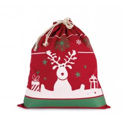 Bolsa con cordón y motivos navideños