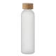 Botella publicitaria de vidrio esmerilado 500ml Abe Ref.MDMO2105-BLANCO TRANSPARENTE 