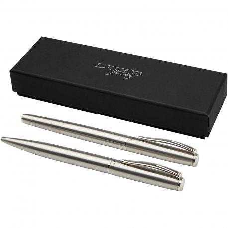Set de bolígrafo y rollerball de acero inoxidable reciclado didimis (tinta negra) Didimis (tinta negra)