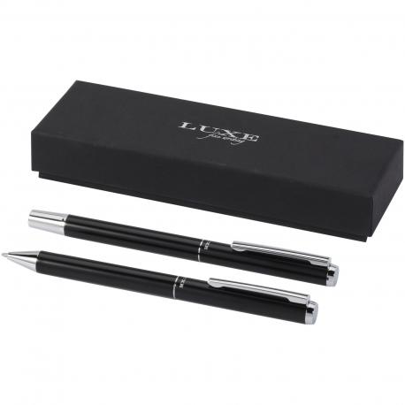 Set de regalo de bolígrafo y rollerball de aluminio reciclado lucetto (tinta negra) Lucetto (tinta negra)