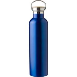 Botella reutilizable 420 ml gris con banda turquesa