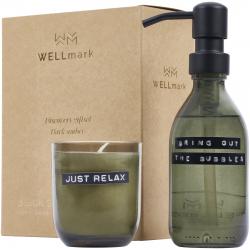 Dispensador de jabón de manos de 200 ml y juego de velas aromáticas de 150 g con fragancia de ámbar oscuro Wellmark discover